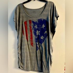American Flag Heart Maternity Top